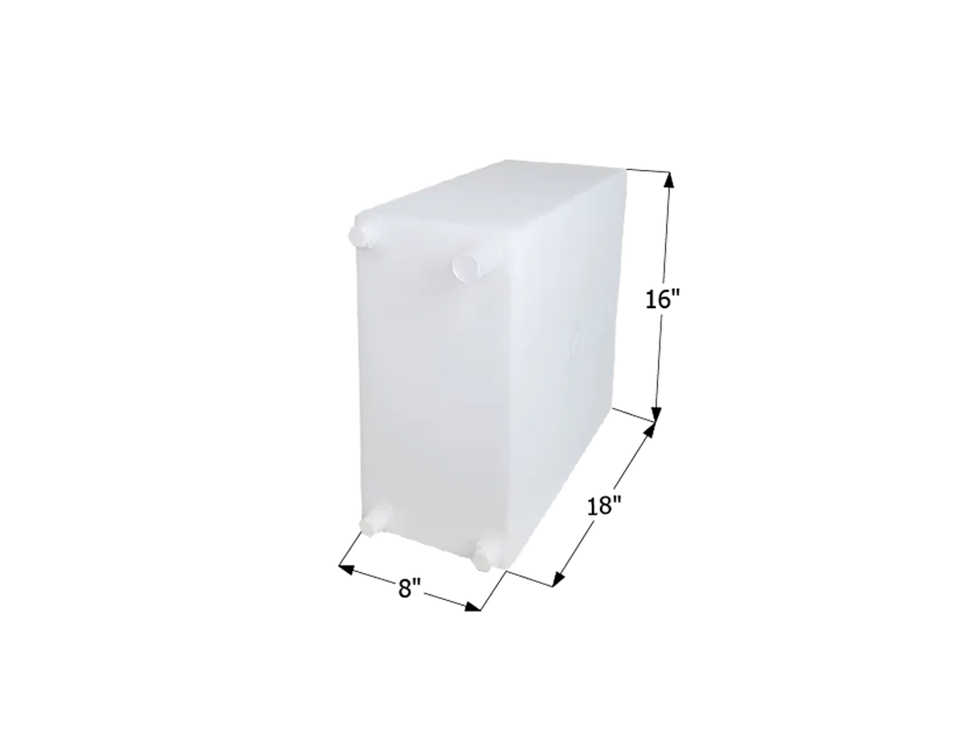 12729 – ICON Fresh Water Tank, 10 Gallon Capacity Roto Molded 18 Inch Width x 8 Inch Length x 16 Inch Height With Thr...